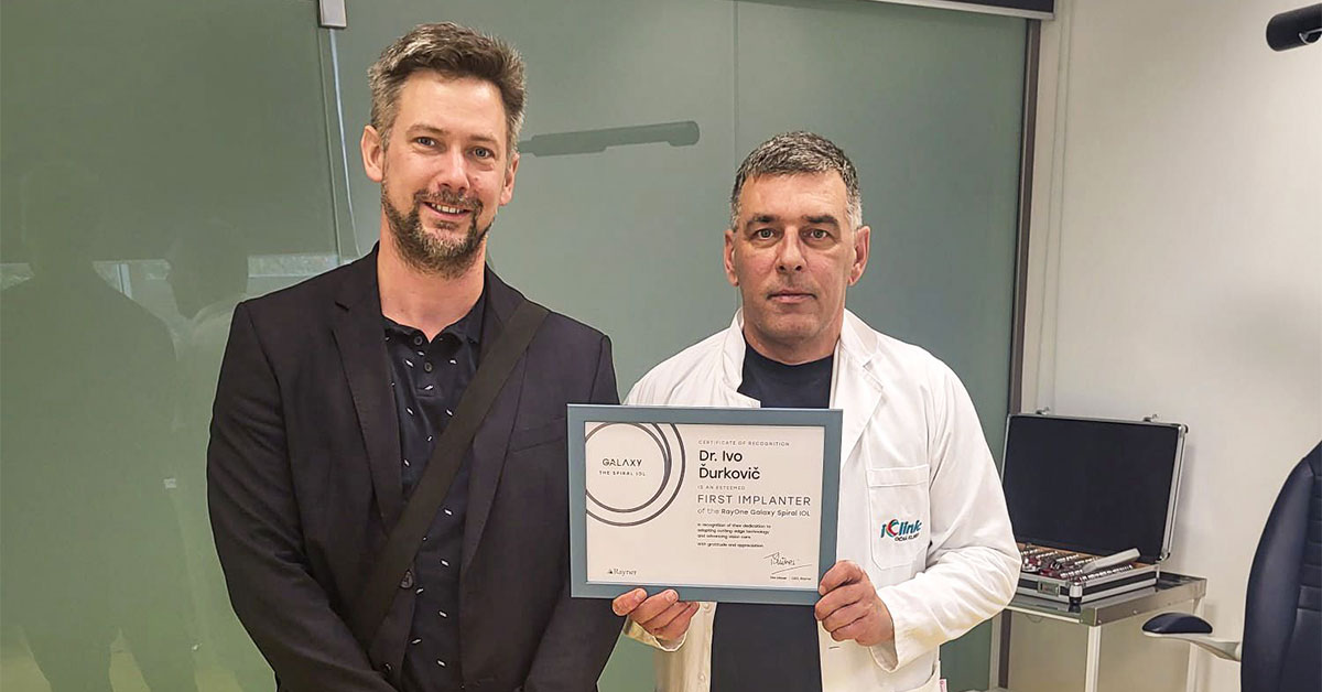 Die iClinic liefert eine weitere Premiere in der Augenheilkunde: Dr. Ivo Ďurkovič, MPH, implantierte als erster Chirurg eine RayOne Galaxy Spiral IOL in der Slowakei